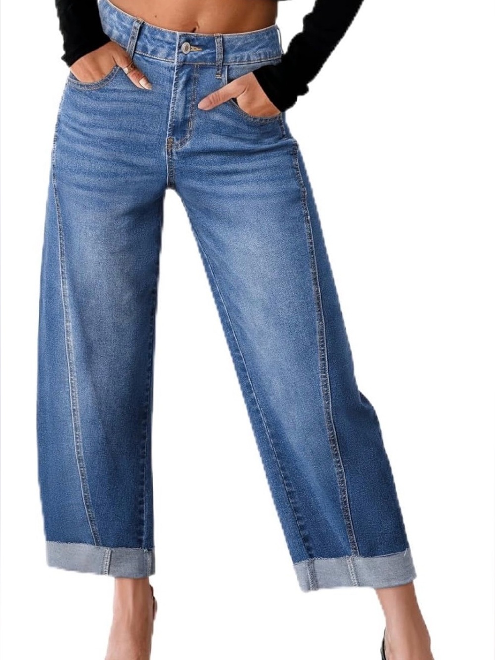 Sidefeel Barrel Jeans Stretch Raw Hem Size 6 new without tag